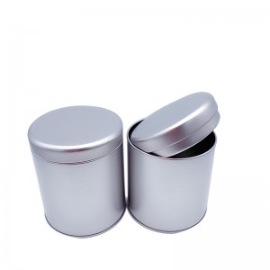 Frosted food grade tinplate sealed round cans Silver inner stopper cover tea cans(90MM*90MM)