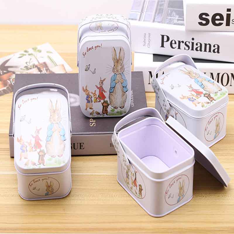 Food grade candy tin box small tin box with handle108*80*60MM