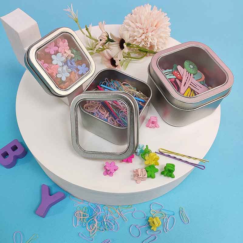 Frosted small square tin box metal packaging candle box 75*75*50MM