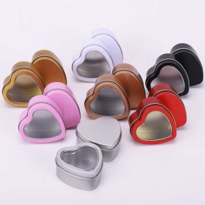 Frosted heart-shaped tin can tinplate metal can 60*59*27mm